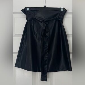 Banana Republic Vegan Leather Black Mini Skirt